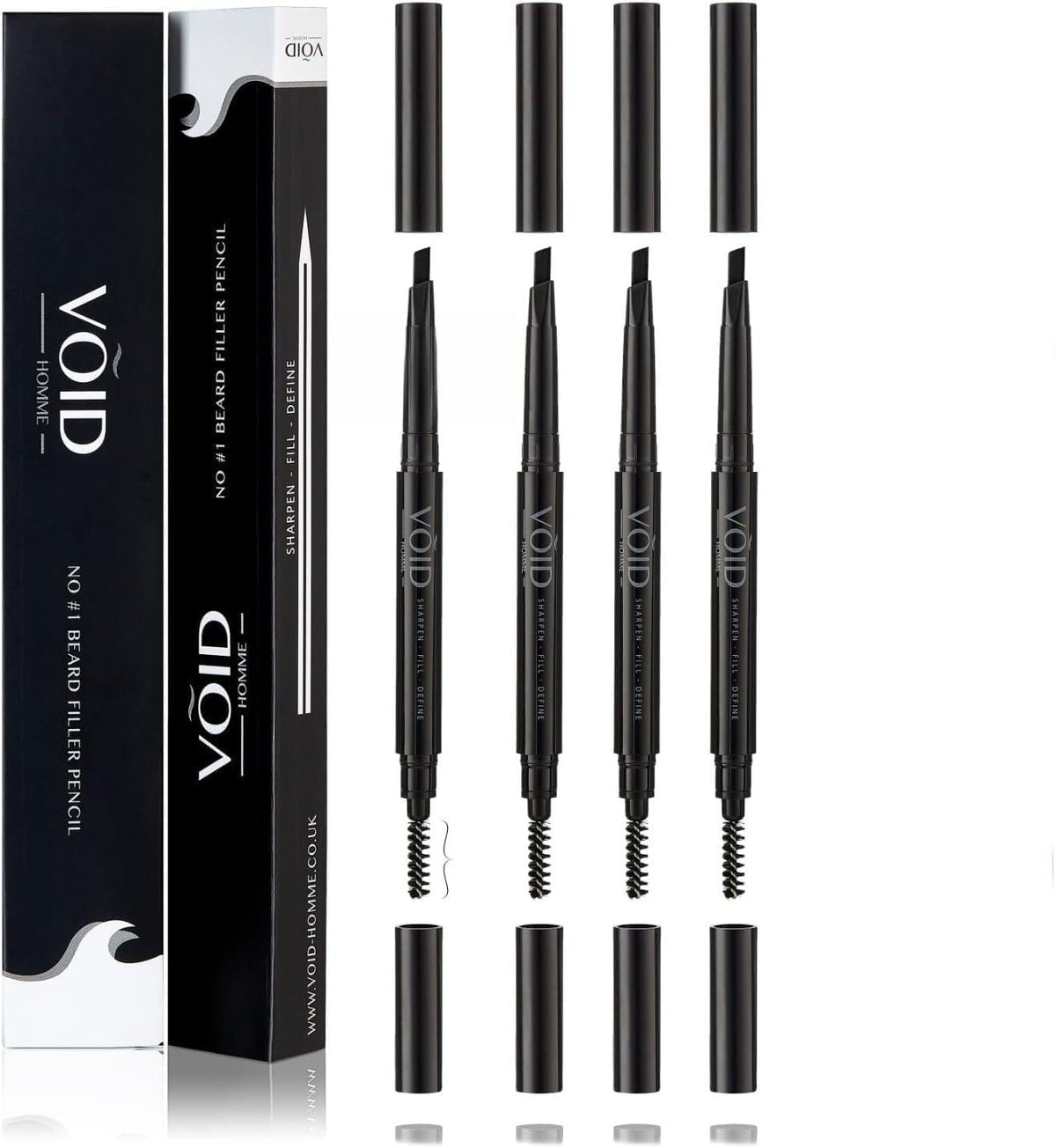Men's Instant Beard Filler Pen Kit for Full Natural-Looking Beards - Dark Brown, Set of 4