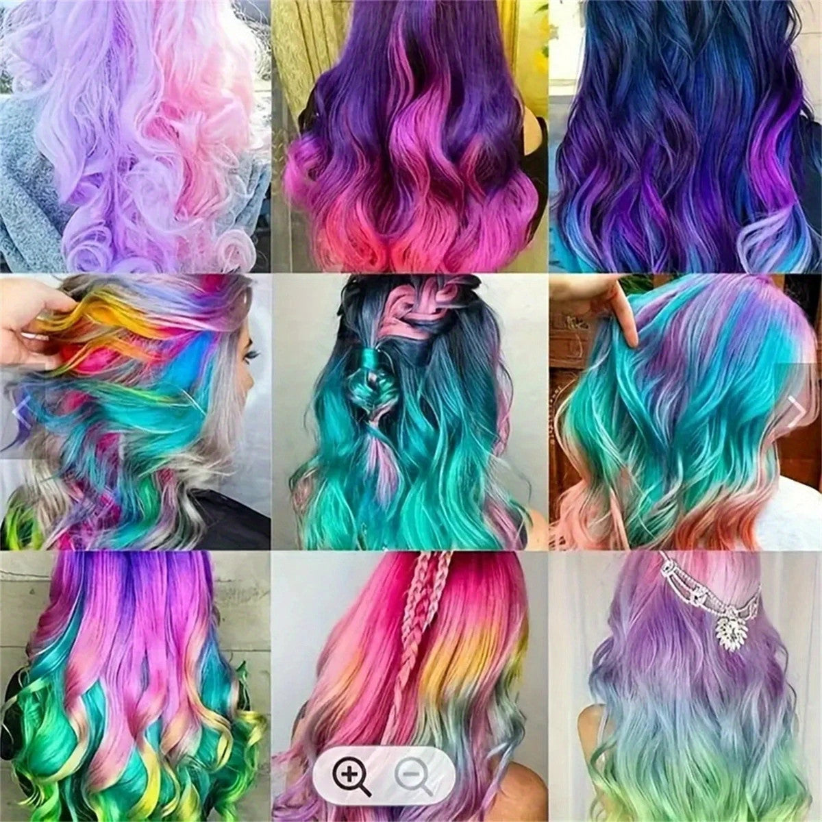 10 Colors Hair Chalk Comb - Temporary Washable Hair Dye Set