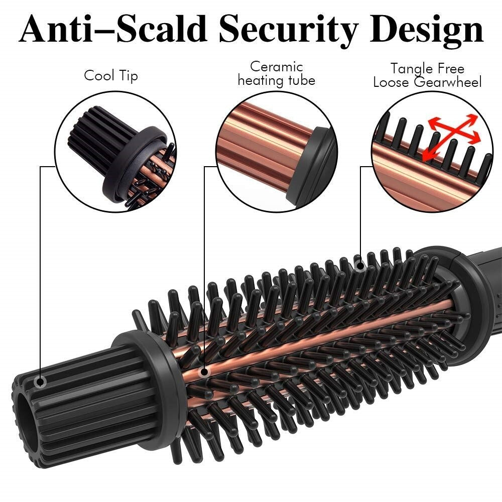 1-Inch Ceramic Tourmaline Ionic Curling Brush for Travel - Unbranded