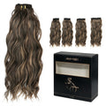 Clip in Hair Extensions 4 Pack 20 Inch Curly Synthetic Wavy Hair Pieces