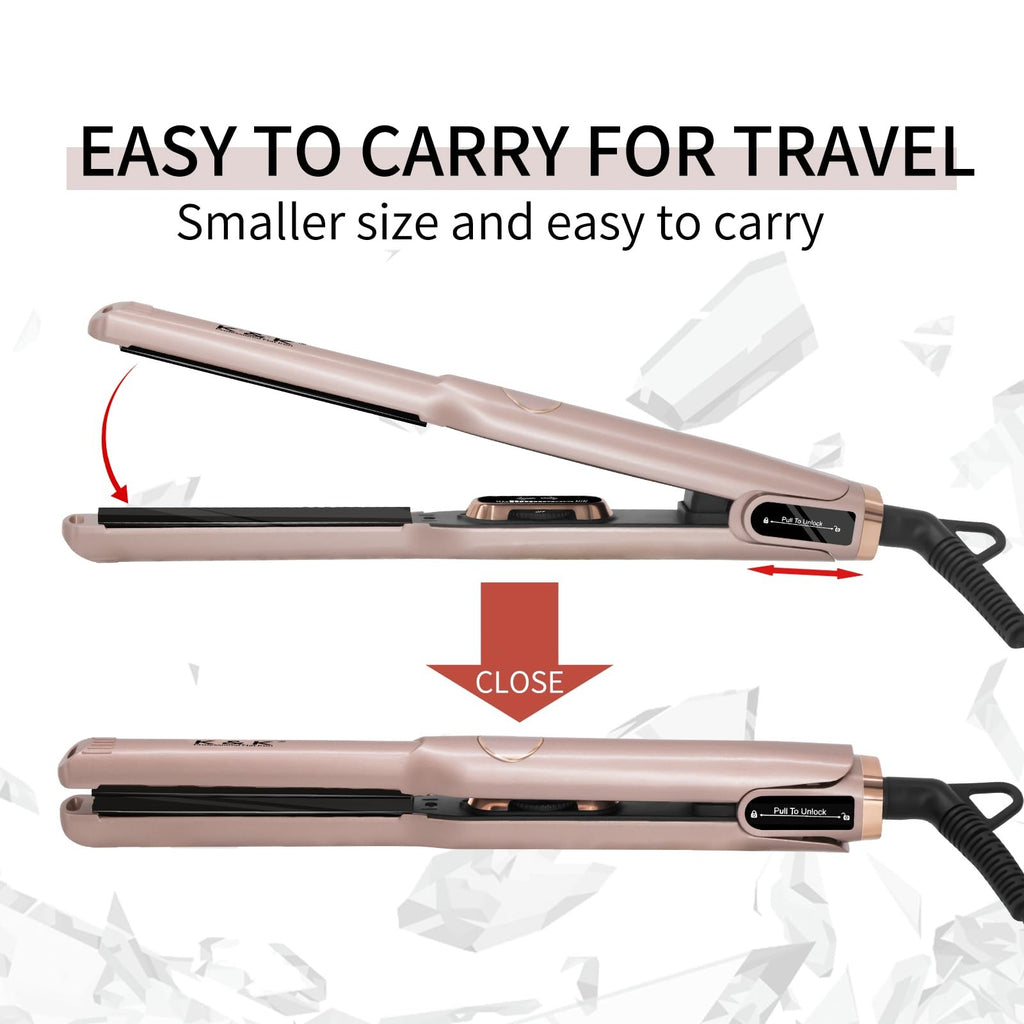 Mini 1/2 Inch Tourmaline Titanium Hair Flat Iron for Short Hair