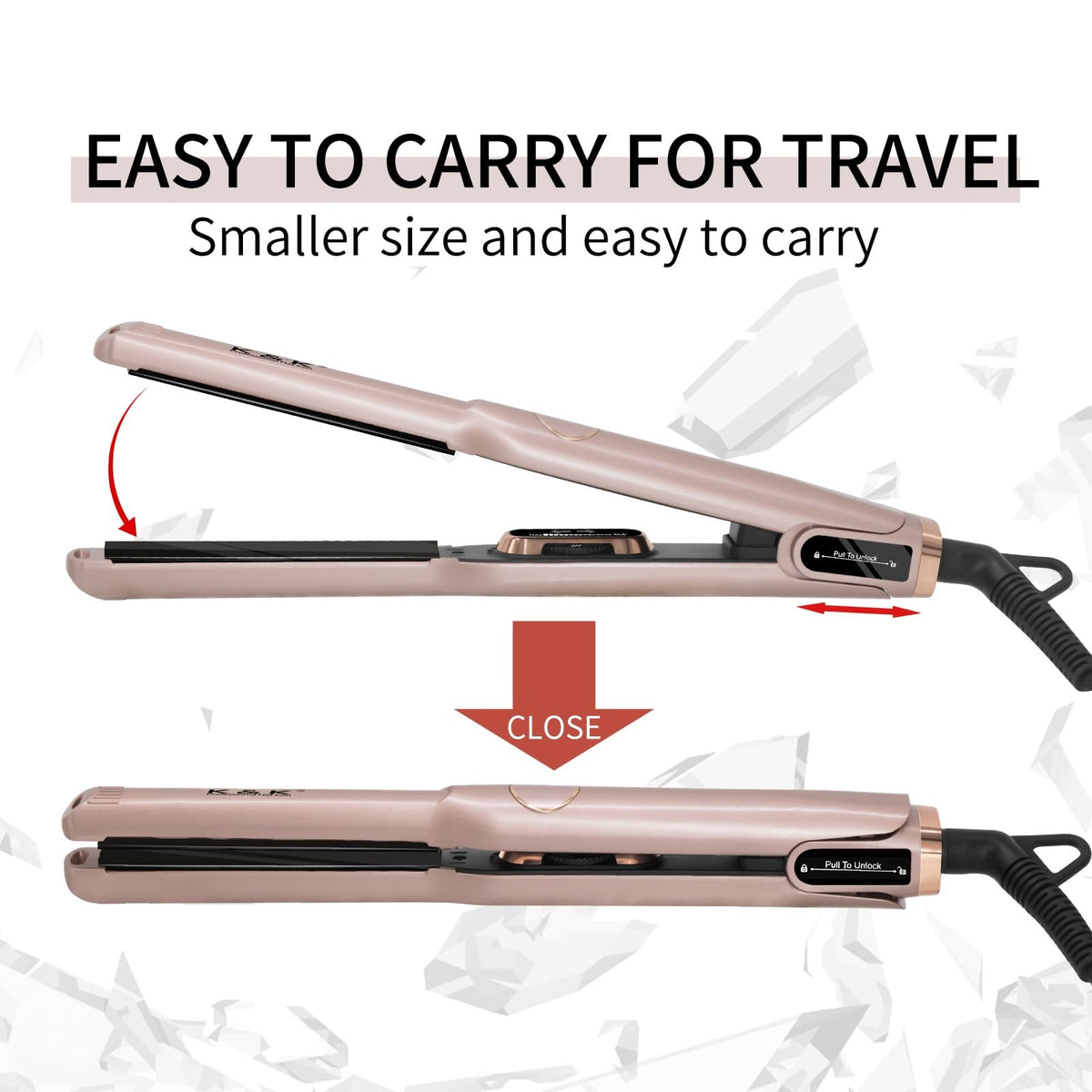 Mini 1/2 Inch Tourmaline Titanium Hair Flat Iron for Short Hair