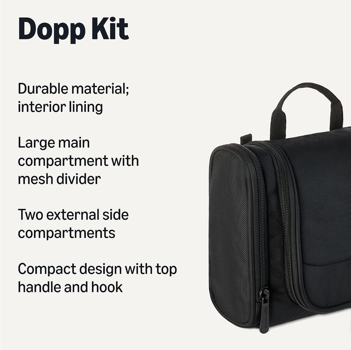 Hanging Toiletry Bag with Multiple Compartments - Dopp Kit
