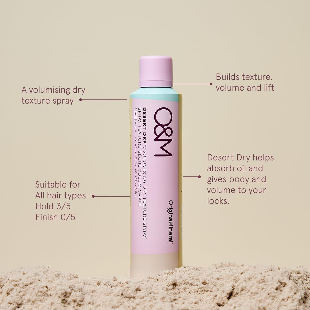 Volumizing Dry Texture Spray for Fine Hair - 300ml | Creates Lift & Fuller Style