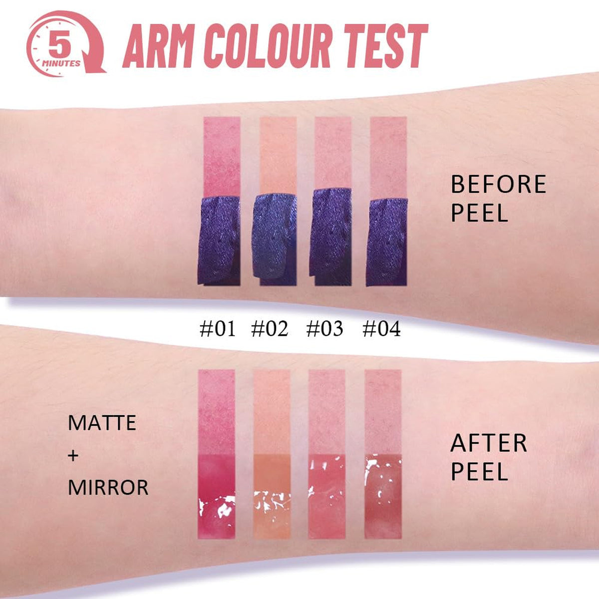 Hydrating Peach Pink Lip Stain & Plumping Lip Oil - Long-Lasting Gloss