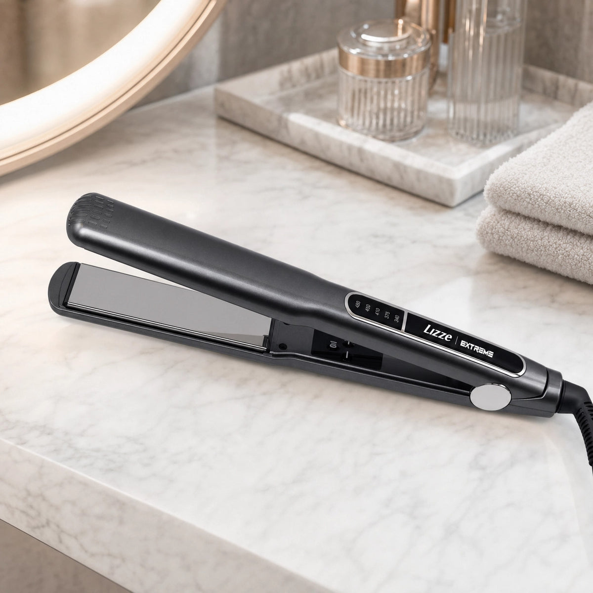Professional Titanium Flat Iron Hair Straightener 480°F Dual Volt
