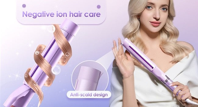 1.5 Inch Professional Curling Wand with Negative Ions for Natural Long-Lasting Curls