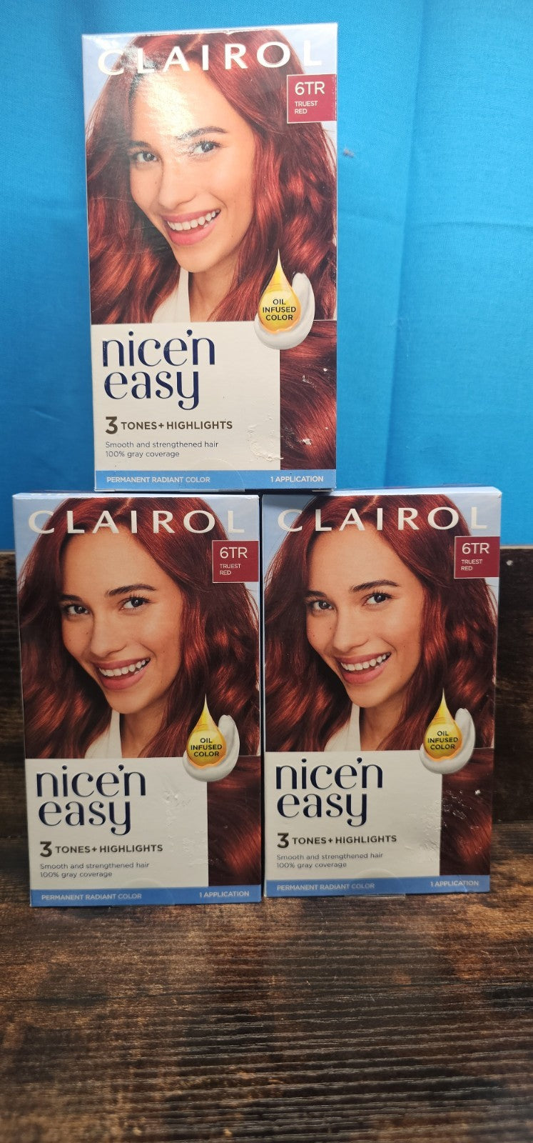 Hair Color Kit 3 Pack - Permanent Highlights in Truest Red 6TR