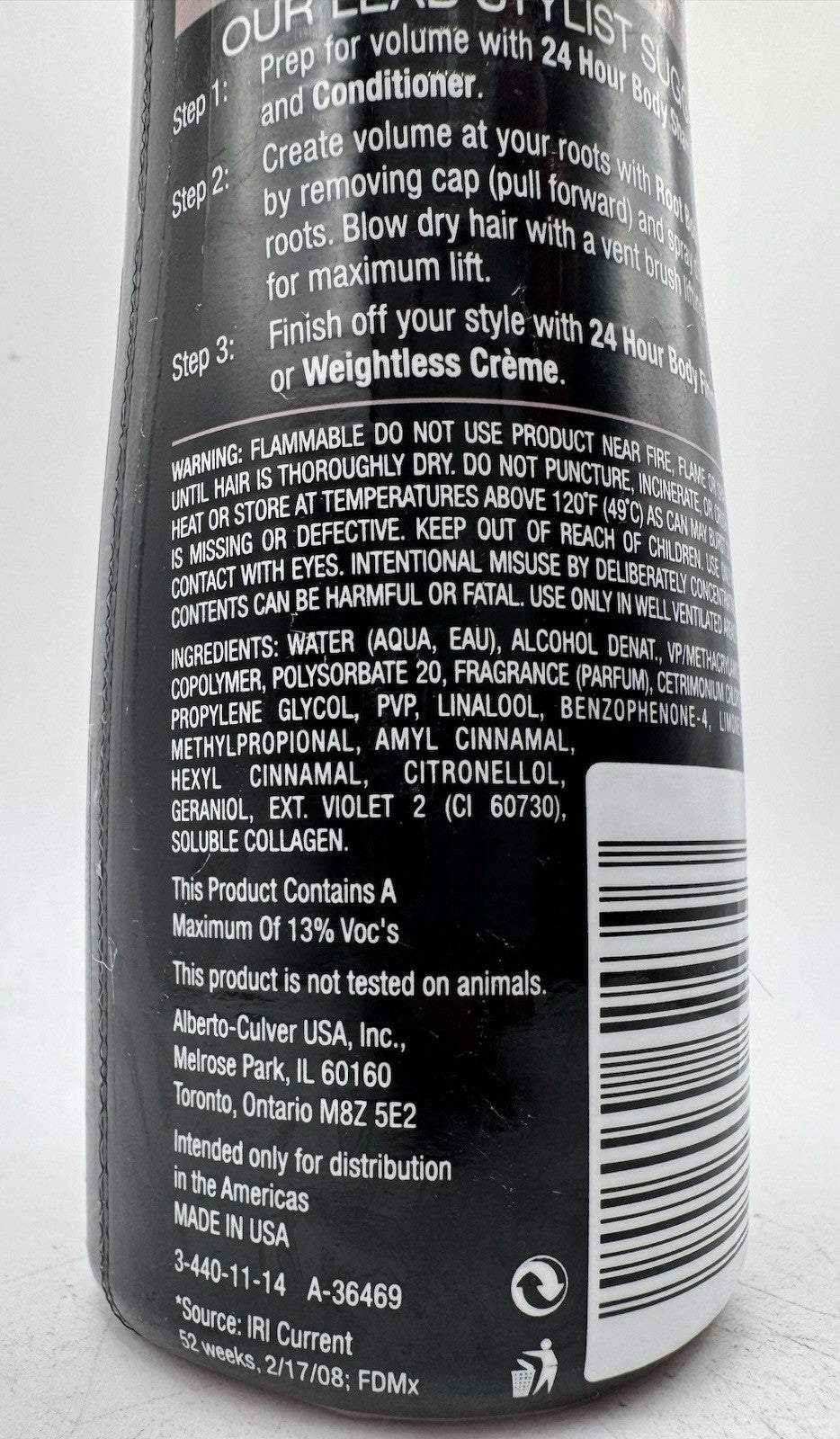 TRESemme 24 Hour Body Root Boosting Hair Spray - Weightless Lift, 8oz