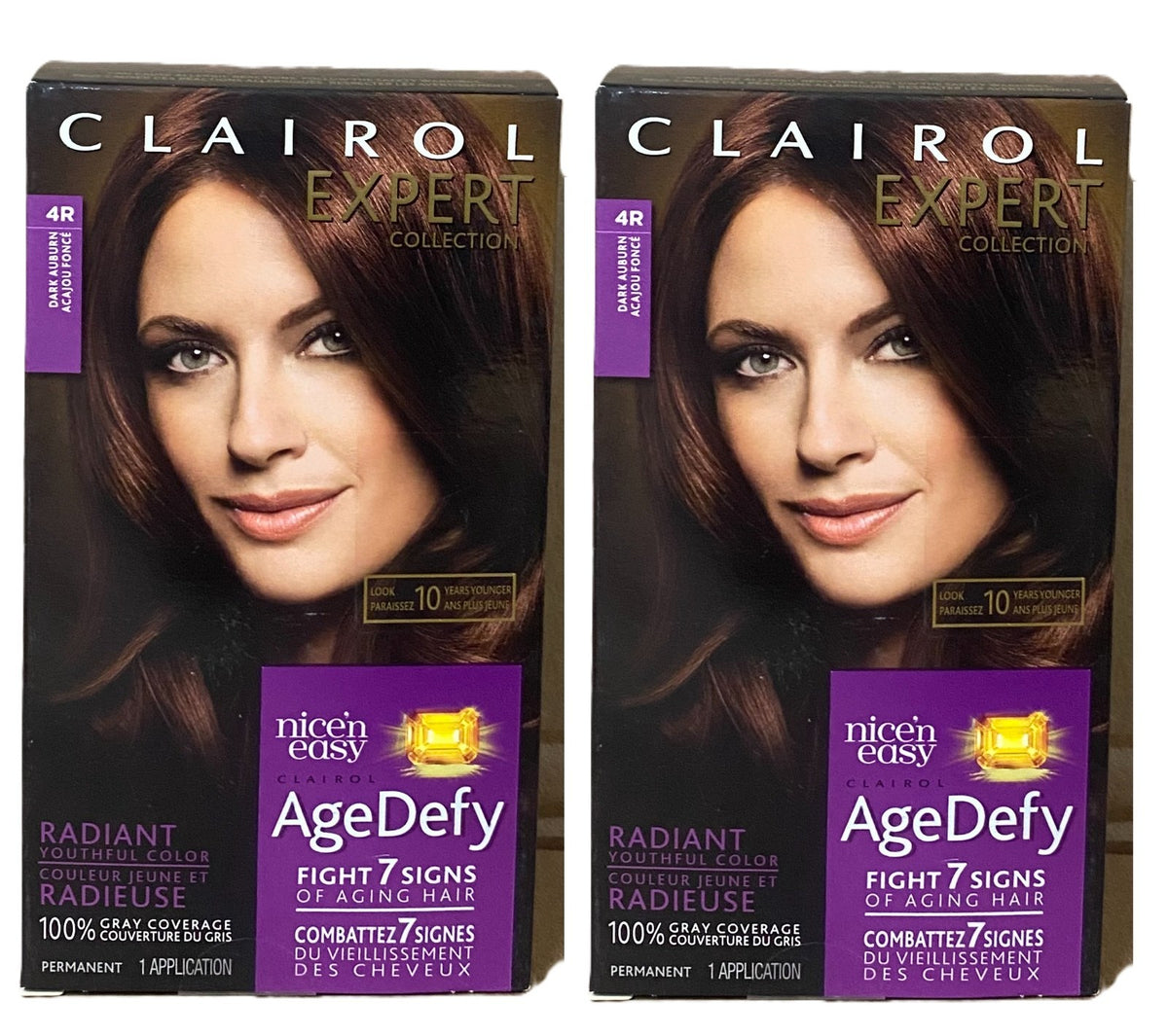 Clairol Age Defy Hair Coloring Tools - 4R Dark Auburn, Set of 2