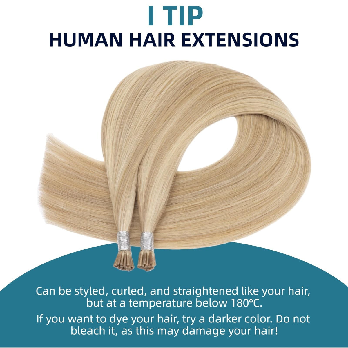 Jinyisong Human Hair Extensions Straight I Tip 22 Inch