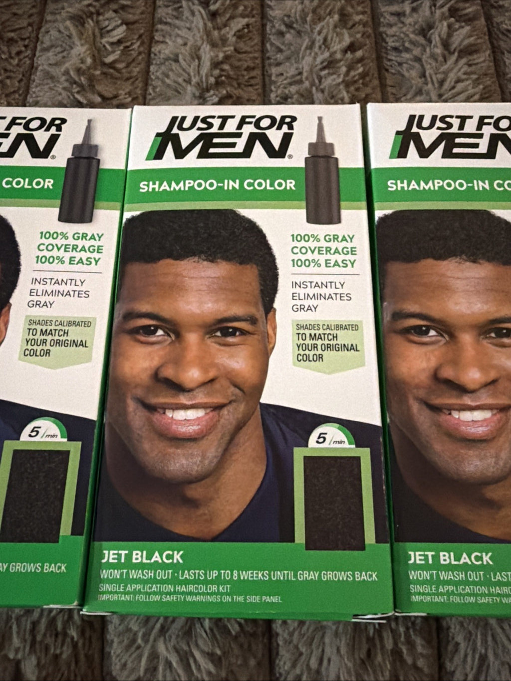 Just For Men Jet Black Hair Color Shampoo - Pack of 3