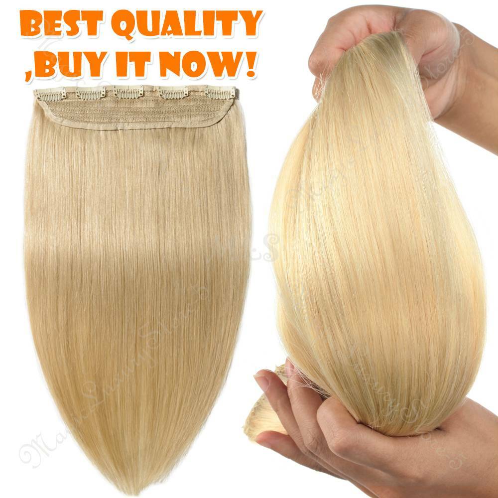 U Shape Full Head Remy Human Hair Extensions - One Piece Clip-In Weft