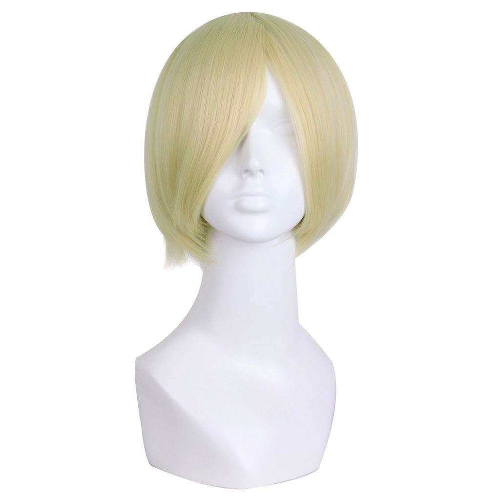 12-Inch Blonde Cosplay Wig with Monofilament Top for Anime & Costume Events