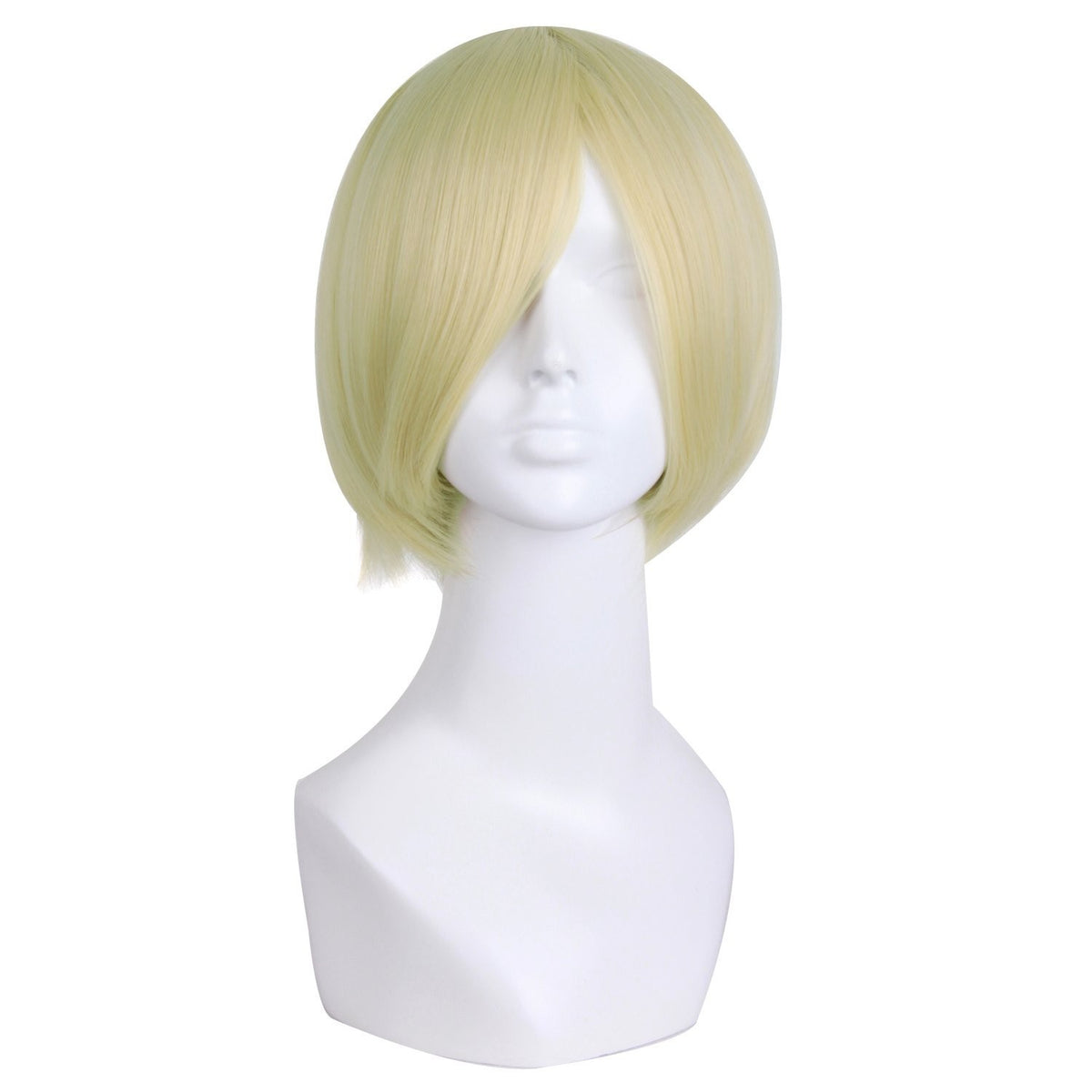 12-Inch Blonde Cosplay Wig with Monofilament Top for Anime & Costume Events