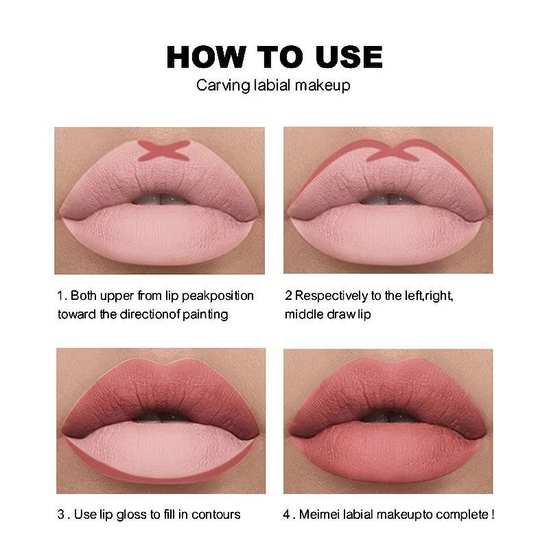 12 Color Matte Lip Liner Set Waterproof Long Lasting Lipstick Pencils