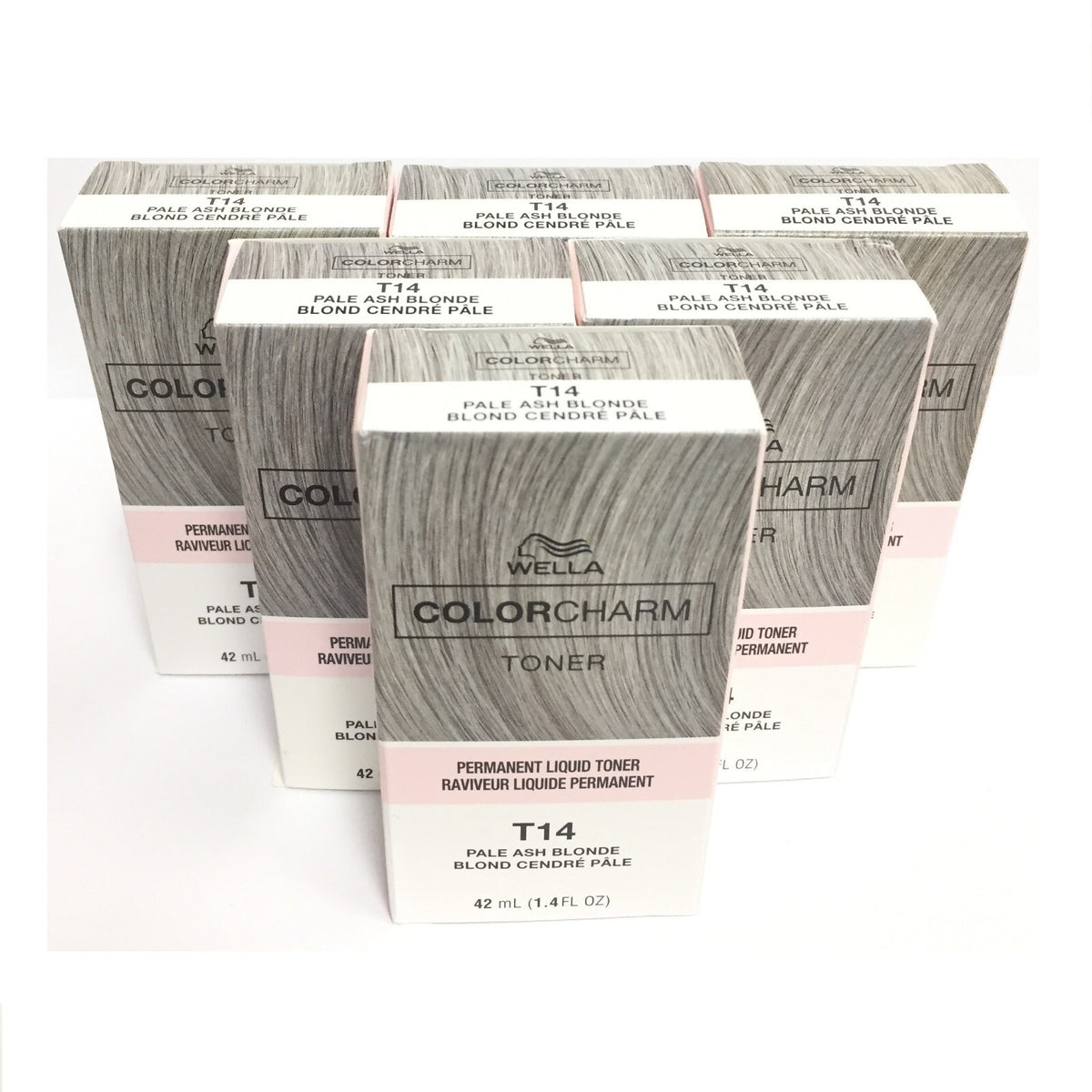 (6 Pack) Wella T14 Pale Ash Blonde Liquid Toner - Hair Color Corrector