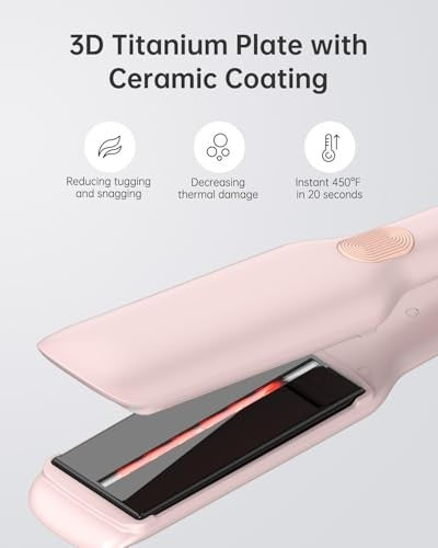 1.75-Inch Infrared Ionic Titanium Ceramic Hair Straightener - Salon-Quality Flat Iron