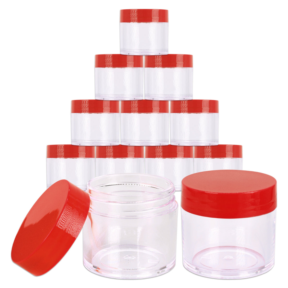 12 Pack 1oz Acrylic Plastic Jars BPA Free Sample Containers for Cosmetics & Food