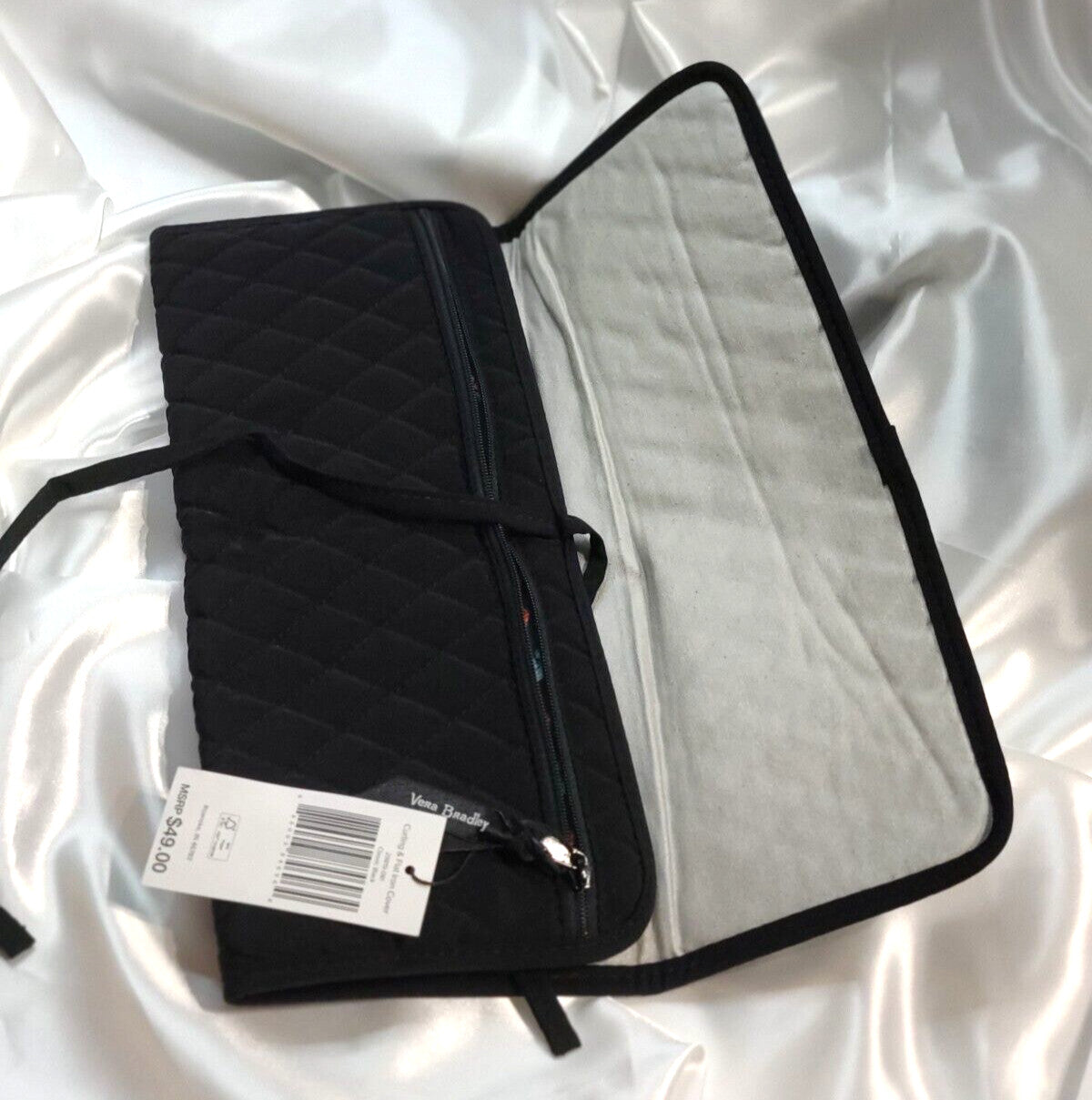 Heat-Resistant Curling & Flat Iron Cover with Zipper Pocket - Black