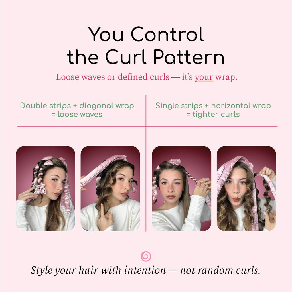 Heatless Curling System for Medium to Long Hair - No Headband, Customizable Curls