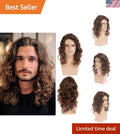 Brown Curly Synthetic Wig for Men - 17-Inch Party & Everyday Use