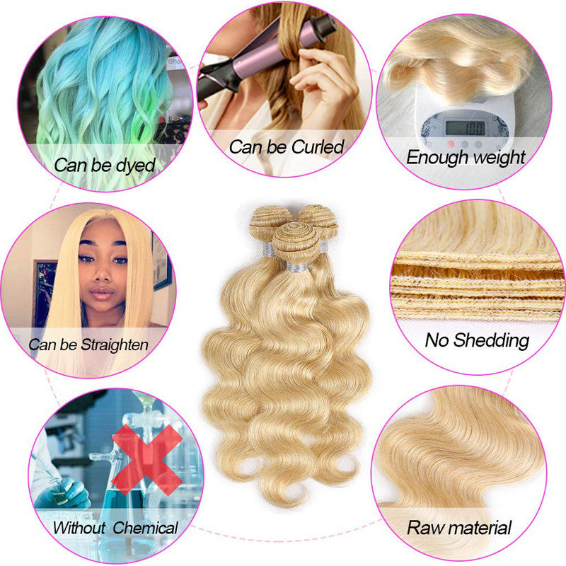 Virgin Human Hair Extensions - 3 Bundles in Various Lengths & Textures