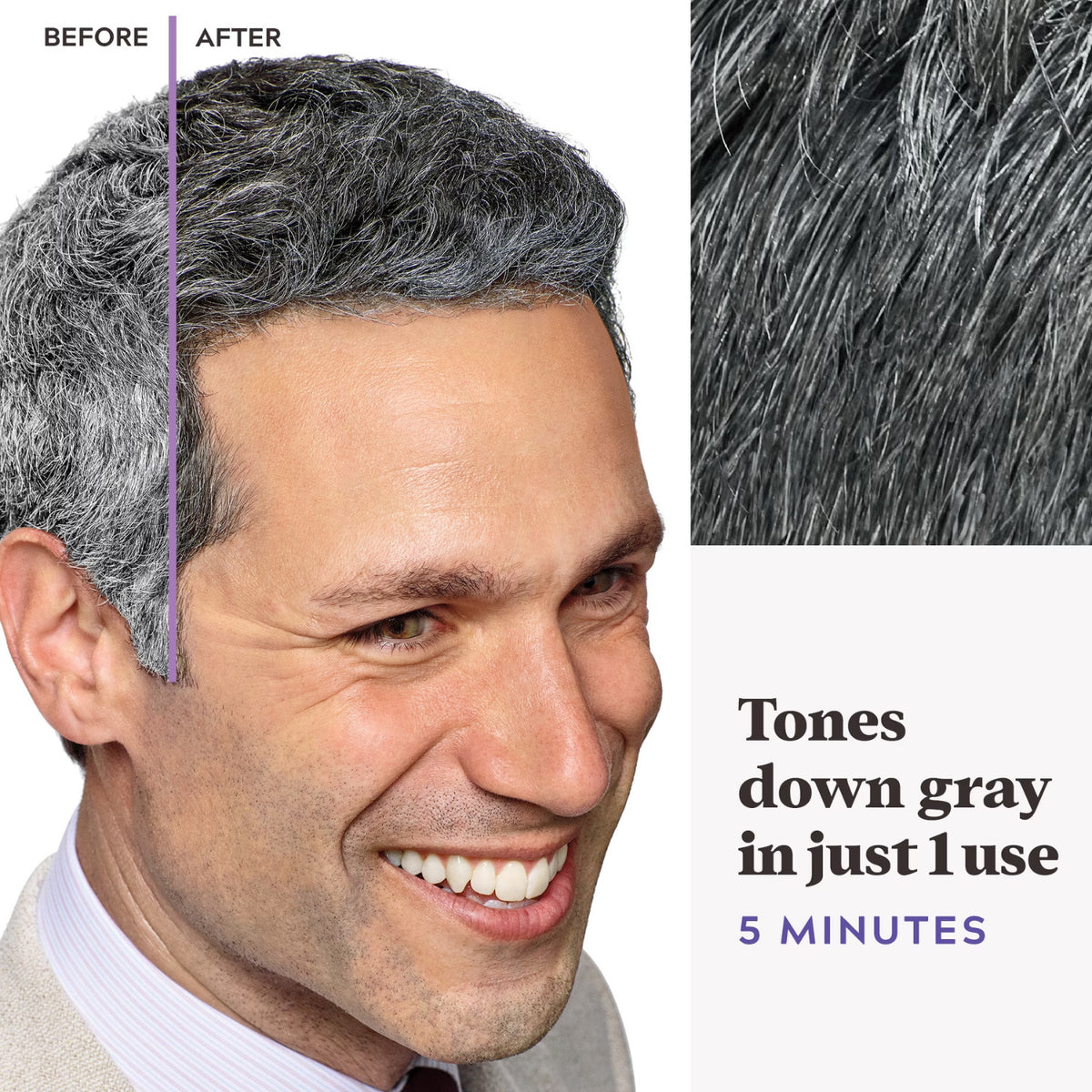 Hair Color Kit with Comb Applicator - Black, Touch of Gray 3-Pack