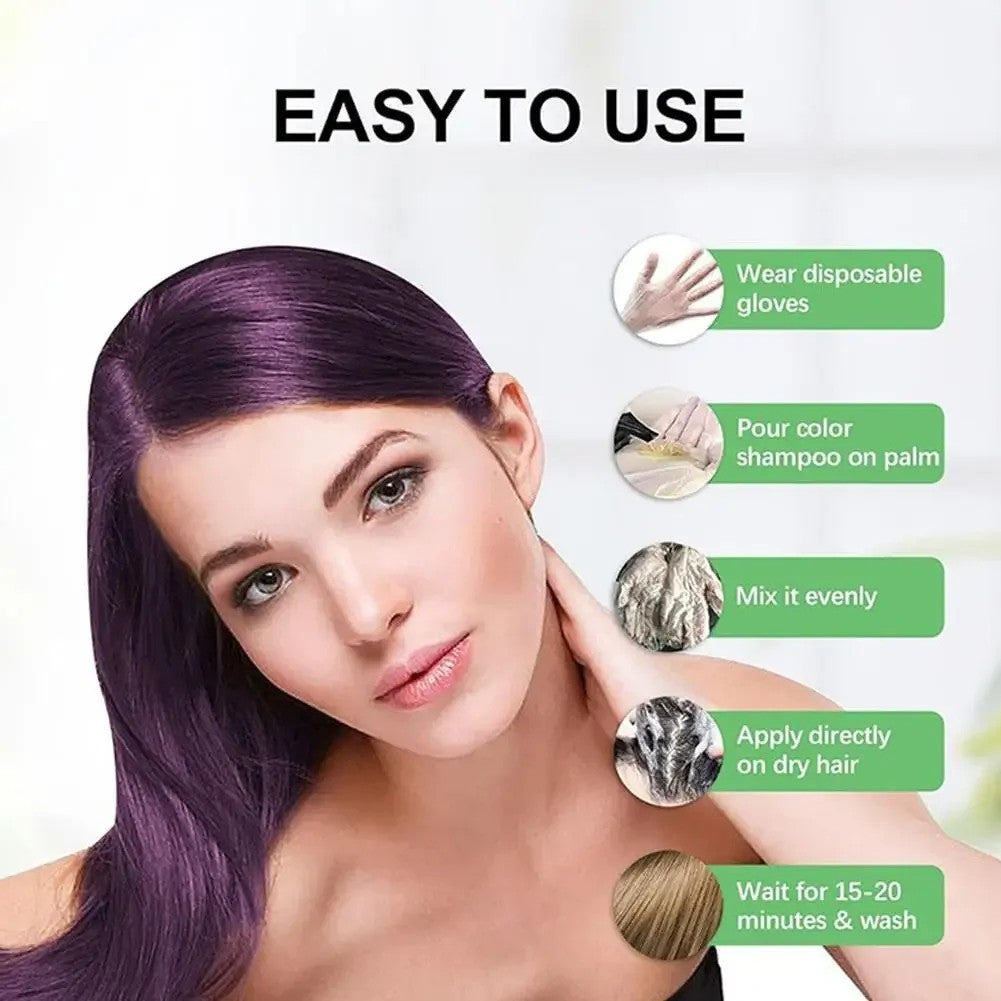 Color-Dyeing Hair Shampoo for Gray Coverage & Vibrant Colors - 200ML