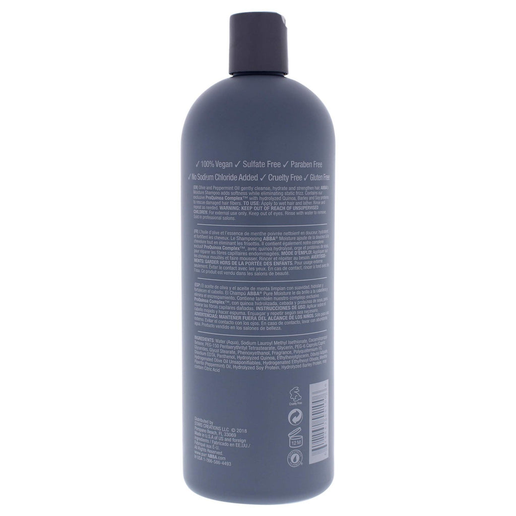 Moisture Shampoo with Olive & Peppermint Oil - Hydrating Hair Care 32oz