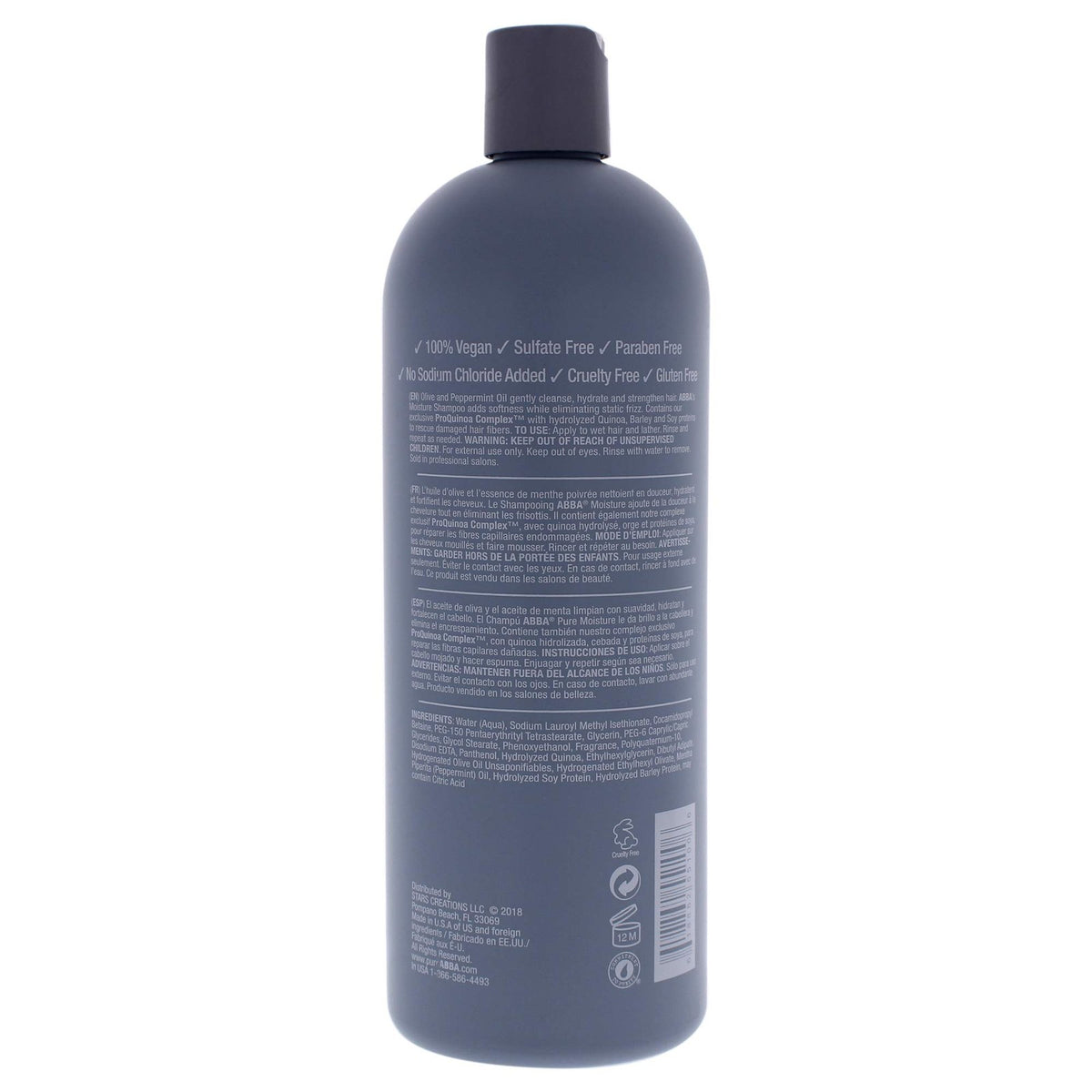 Moisture Shampoo with Olive & Peppermint Oil - Hydrating Hair Care 32oz