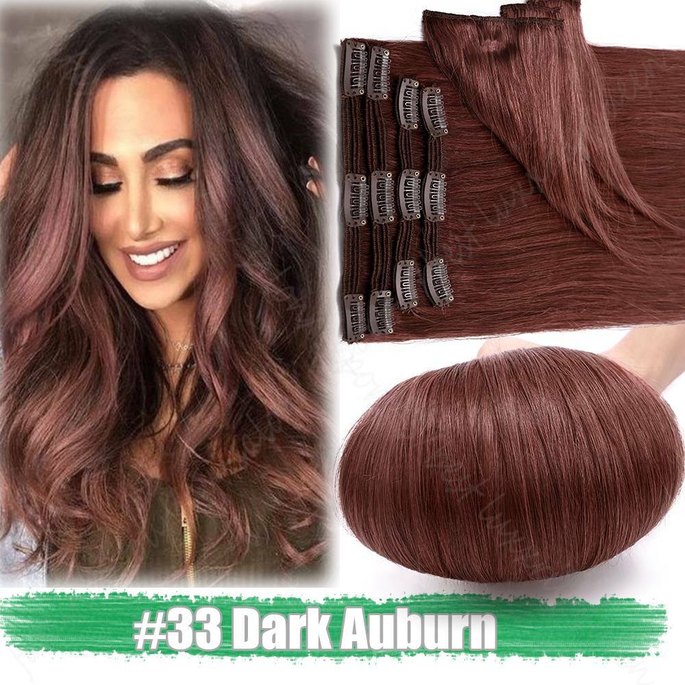 150g Double Weft Clip-In Human Hair Extensions - Full Head, Thick & Natural
