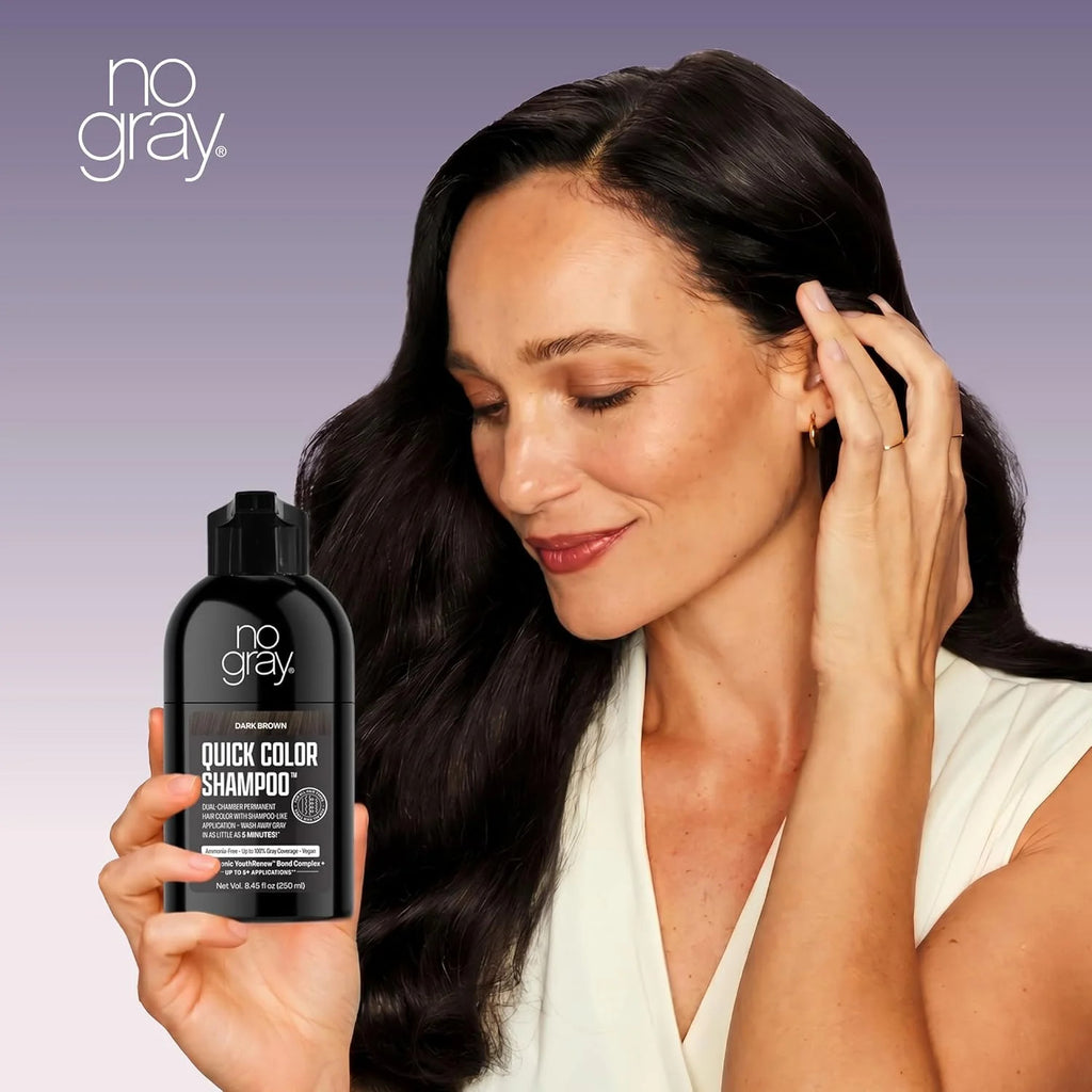Dark Brown Permanent Hair Color Shampoo - Gray Coverage, 8.45 oz