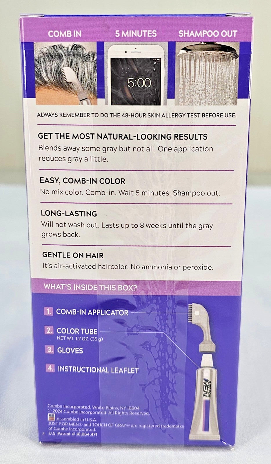 3 Pack Hair Coloring Kit - Touch of Gray Black Hair Dye with Applicator