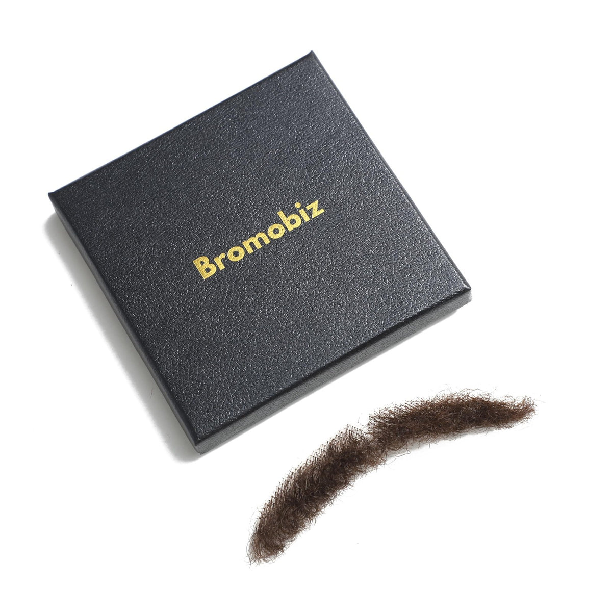 Realistic Thick Fake Mustache with Human Hair - Brown Costume Facial Hair Set