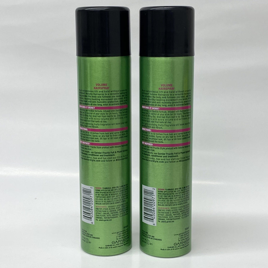 Garnier Fructis Style Anti-Humidity Volume Hairspray Extra Strong Hold 2 Pack