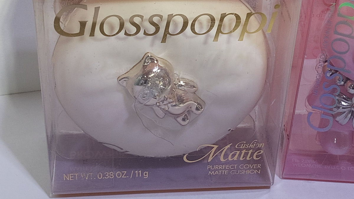 Glosspoppi Purrfect Cover Matte Cushion N08 Brownie + Meowgic Lip Stain 010 Aura Set