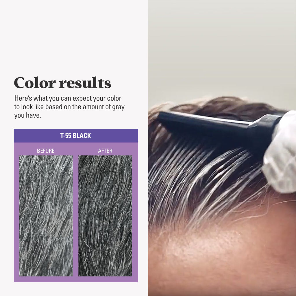 Hair Color Kit with Comb Applicator - Black, Touch of Gray 3-Pack