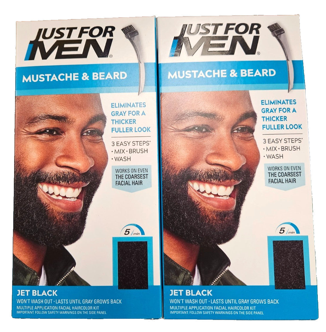 Mustache & Beard Brush Set with Keratin - 2 Pack for Grooming