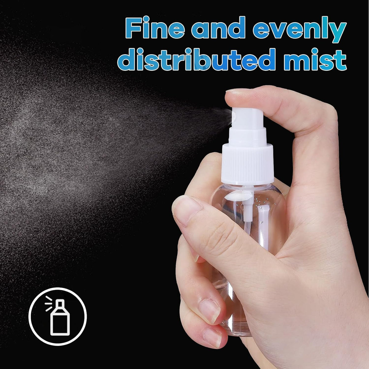 5 Pack Travel Spray Bottles 50ml Leak-Proof Fine Mist Reusable Plastic