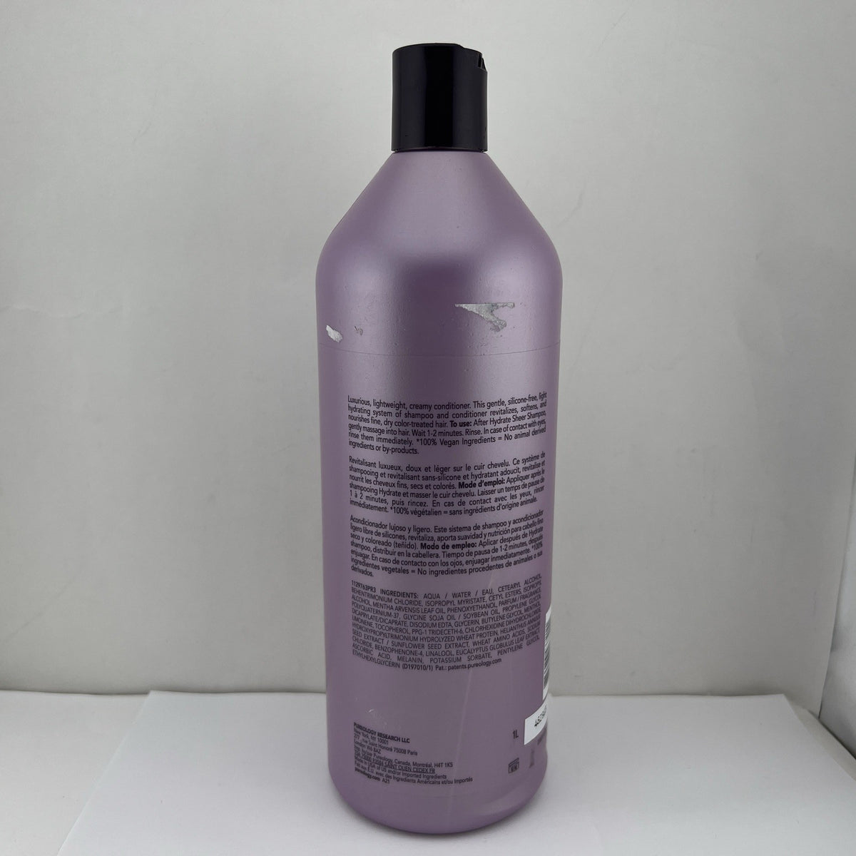Pureology Hydrate Sheer Conditioner 33.8oz Jumbo Size - Sealed