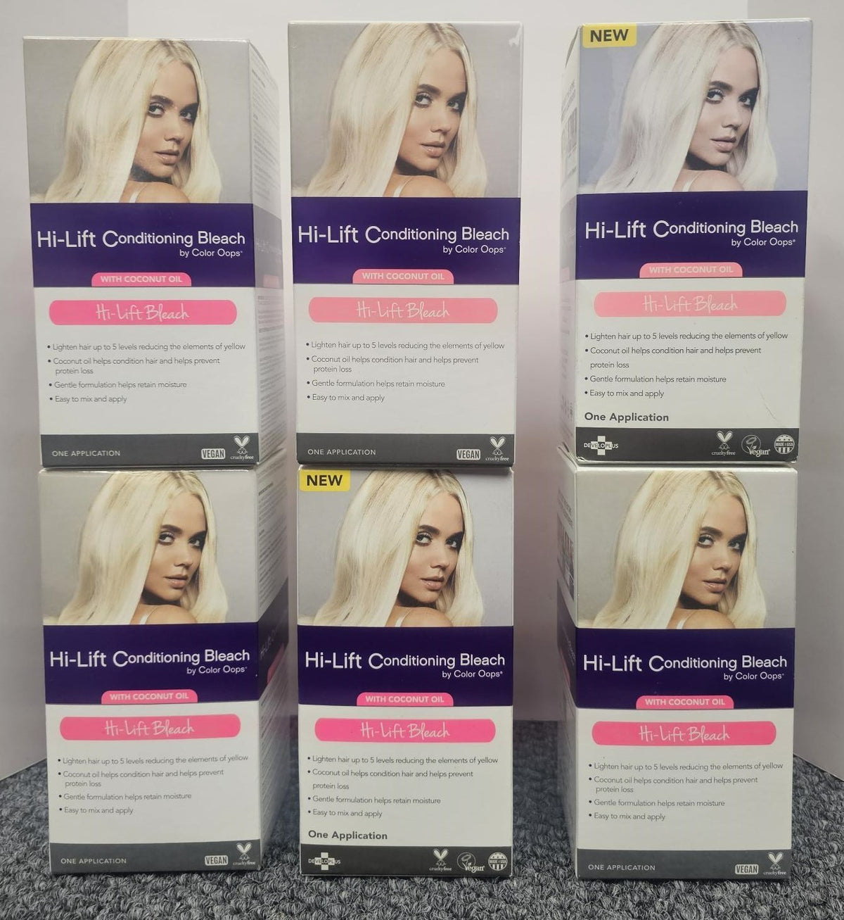 Hair Bleach Kit with Coconut Oil - 6 Pack Conditioning Hair Lightening