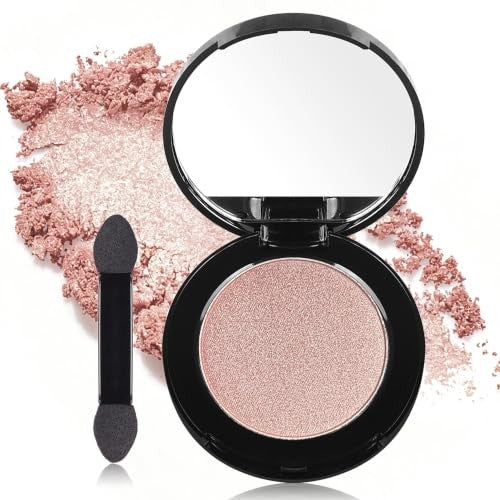 Pink Champagne Shimmer Eyeshadow with Mirror - Long Lasting 1.16 oz