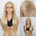 Light Blonde Synthetic Lace Front Wig 13x4 Long Straight Heat-Resistant Women