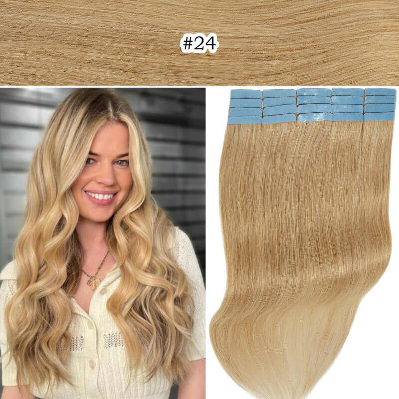 100G Tape-In Remy Hair Extensions Full Head - Russian Human Hair Thick Skin Weft