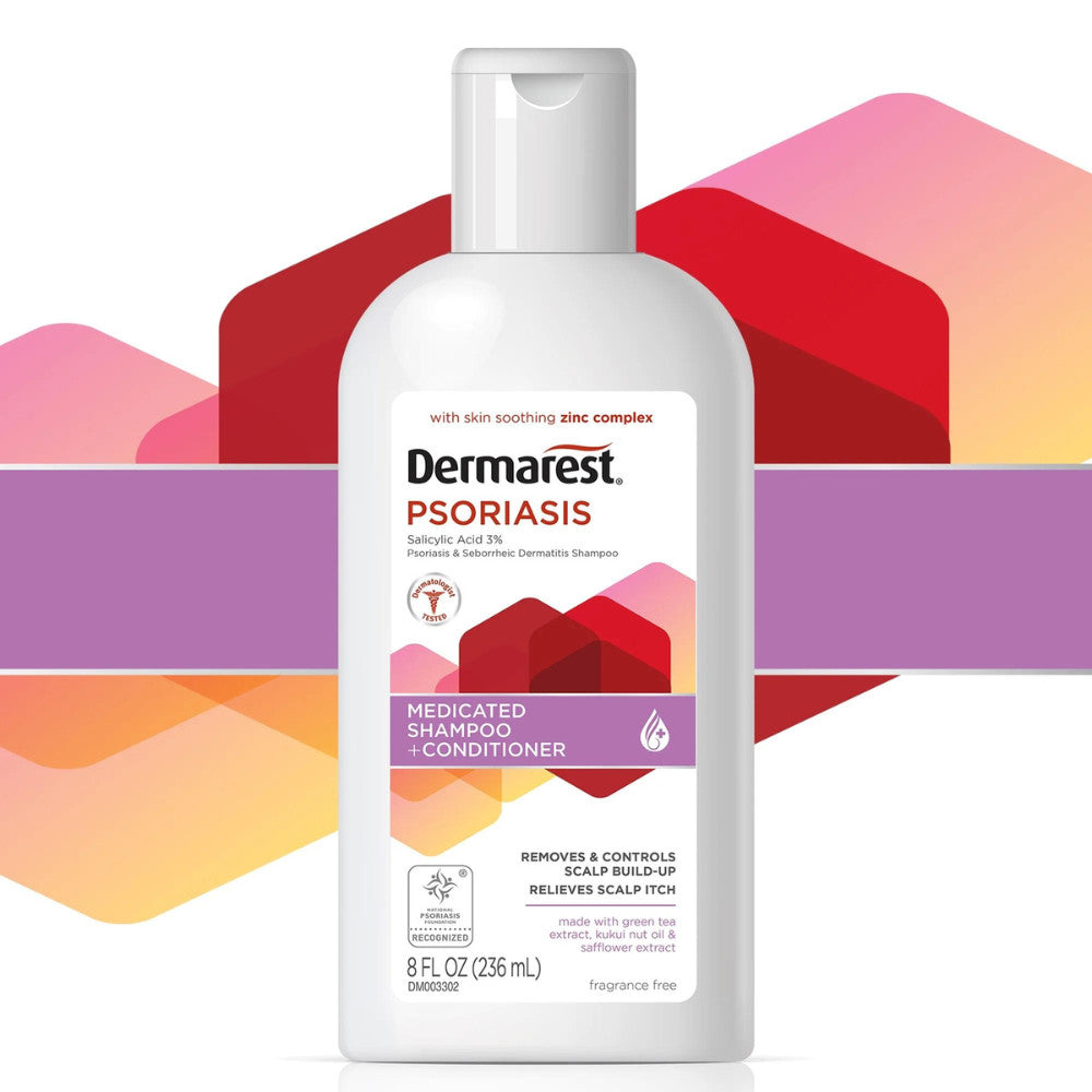 (Pack of 5) Psoriasis Medicated Shampoo & Conditioner with Salicylic Acid - Fragrance-Free, 8 FL OZ