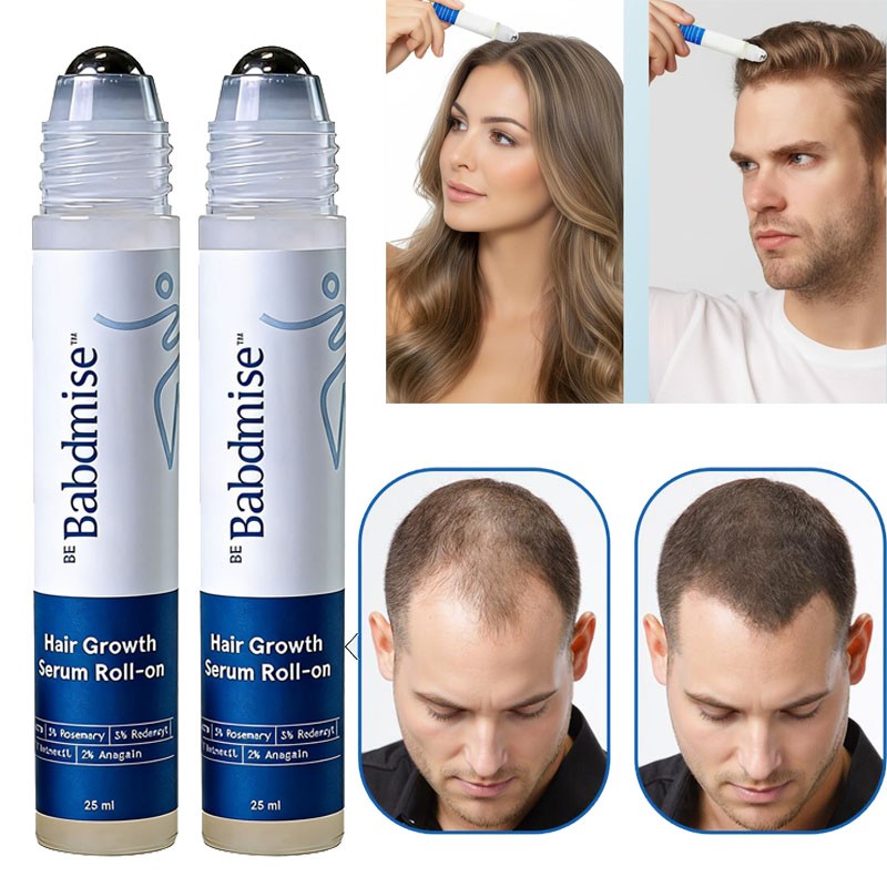 Hair Growth Serum Roll-On with Rosemary & Redensyl - 25ml, Anti-Hair Loss Treatment