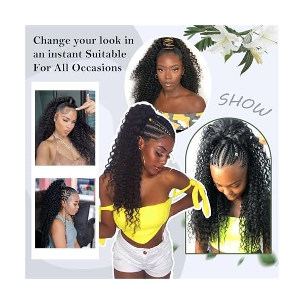 Deep Curly Ponytail Extension with Drawstring - 27 Inch Synthetic & Human Hair