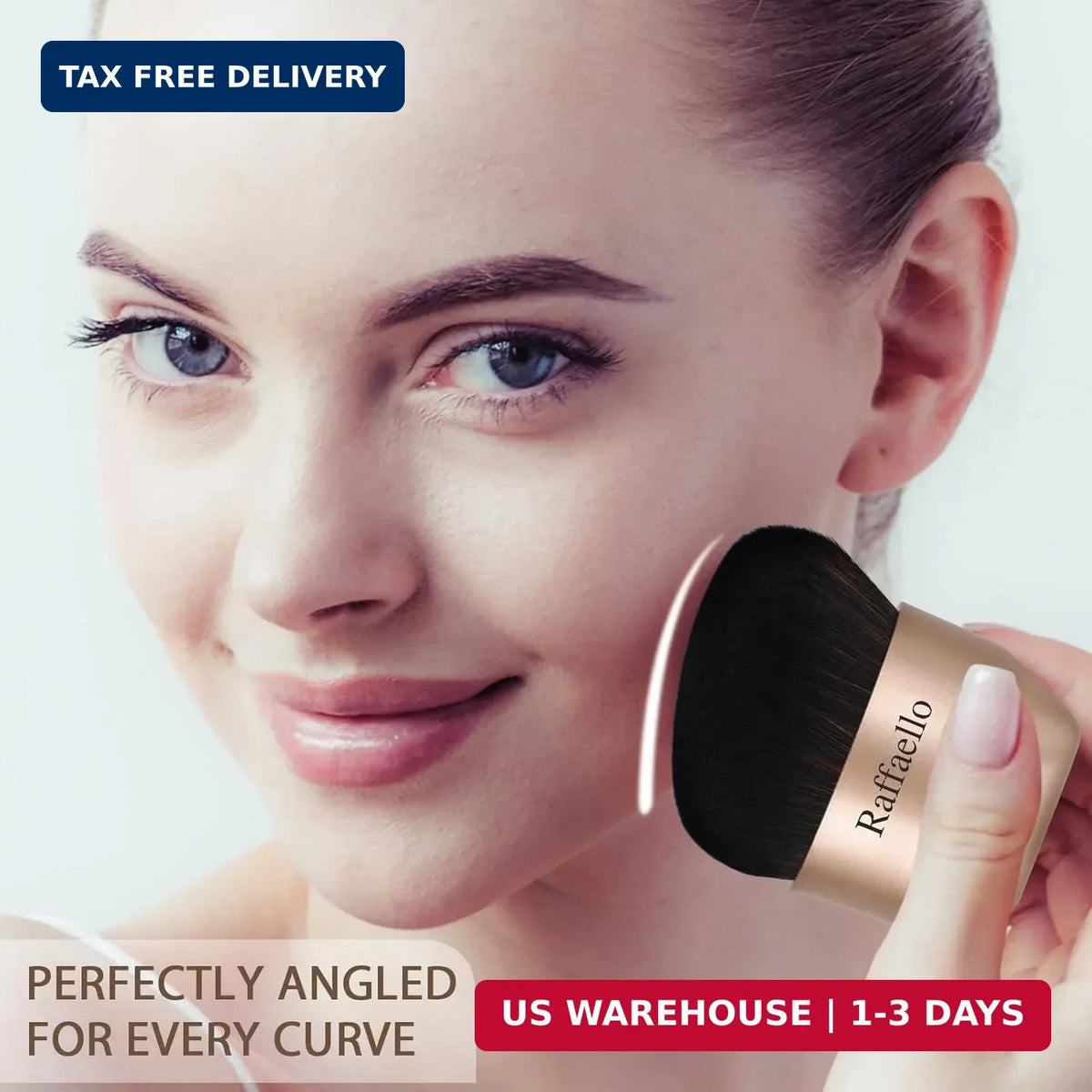 Angled Foundation Makeup Brush Dense Soft Synthetic Kabuki Tool for Flawless Finish