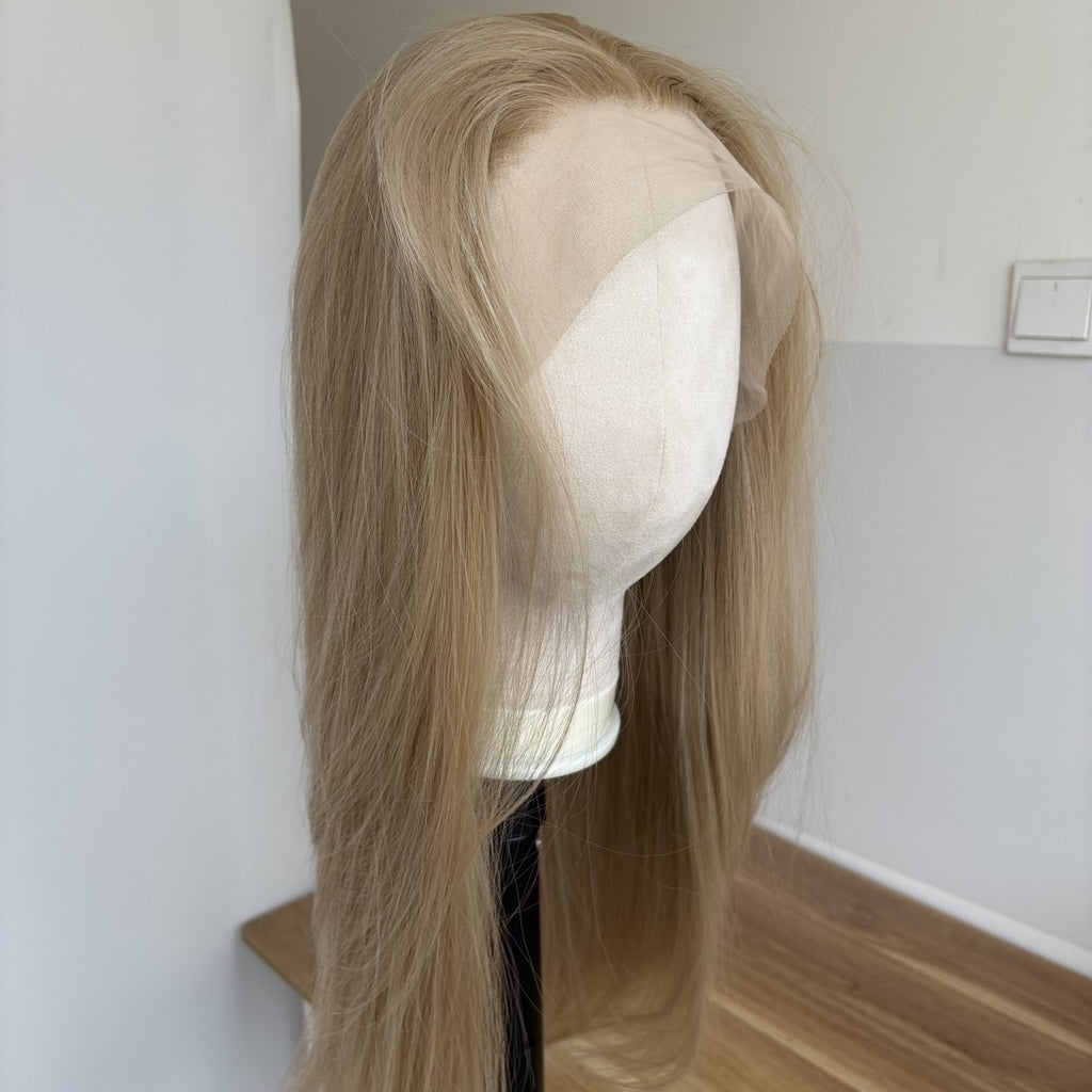 Long Straight Synthetic Lace Front Wig - Ash Blonde 13x4 Frontal Hair